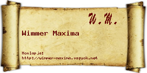 Wimmer Maxima névjegykártya